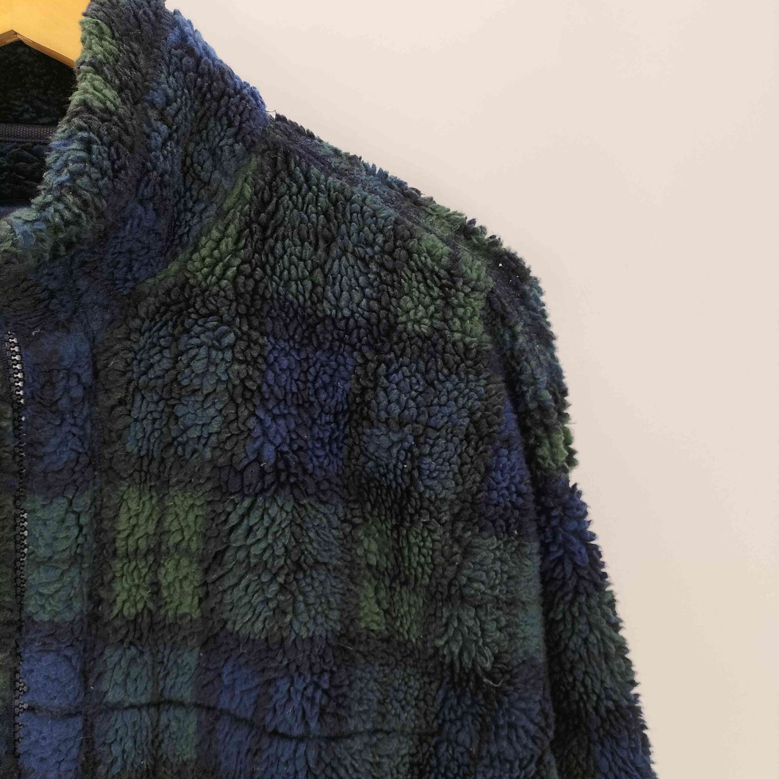 ギャップ Gap 90S OLD デカタグ チェック ボア フリース フルジップ