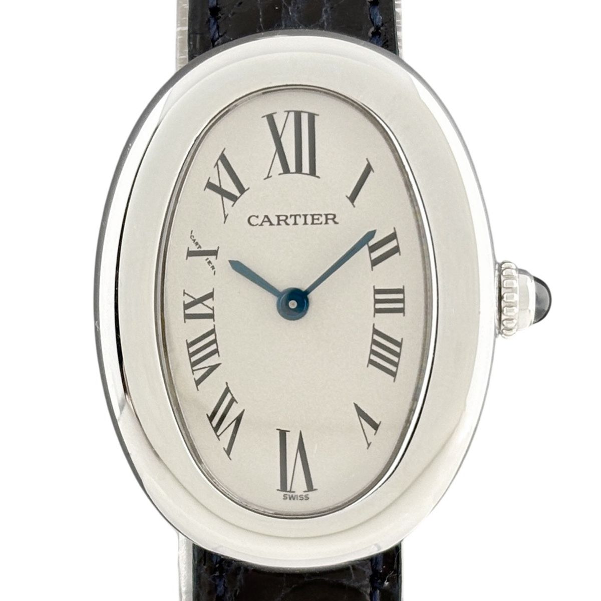 カルティエ CARTIER ベニュワール W1516856 腕時計 WG レザー クォーツ グレー系 レディース 【中古】 639,200円