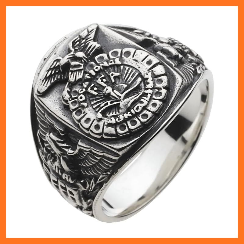 【新品】 [フィグマート] アメカジ イーグル カレッジ リング【シルバー925 シルバーアクセサリー】 fr0376 21号