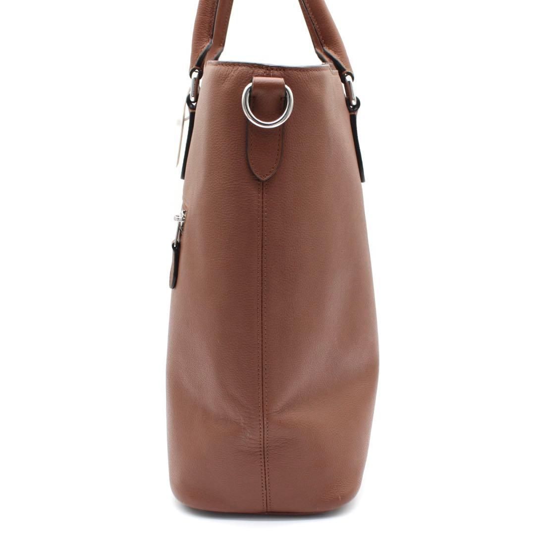 【未使用】coach☆ビジネスバッグ 2way ダークブラウンレザー コーチ ビジネス トートバッグ 2way 肩がけ PC収納可 レザー ブラウン