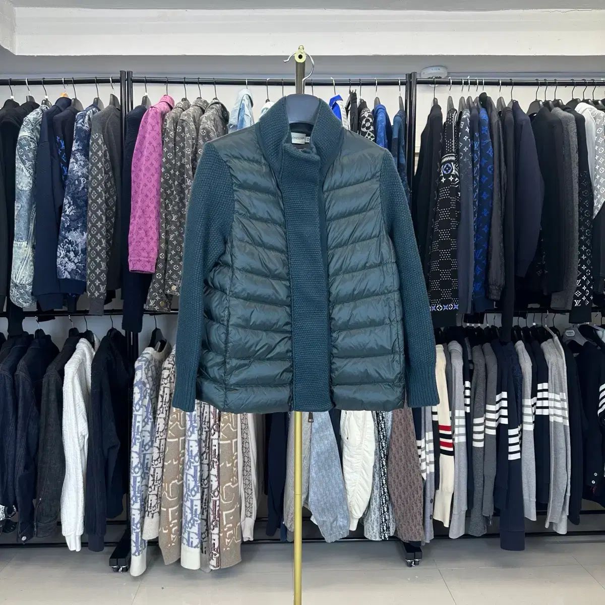 (XS) モンクレール MAGLIONE レディース ニットダウン カーディガン カーキ
