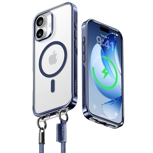 【業界初ストラップ構造・Magsafe対応】CASEKOO iPhone 17 用 ケース クリア 隠しバックル 最大25W急速充電対応 超 耐衝撃 高耐久性 透明 黄変防止 スマホ ストラップ ハンドストラップ付属 落下紛失防止 両手解放 0044a042