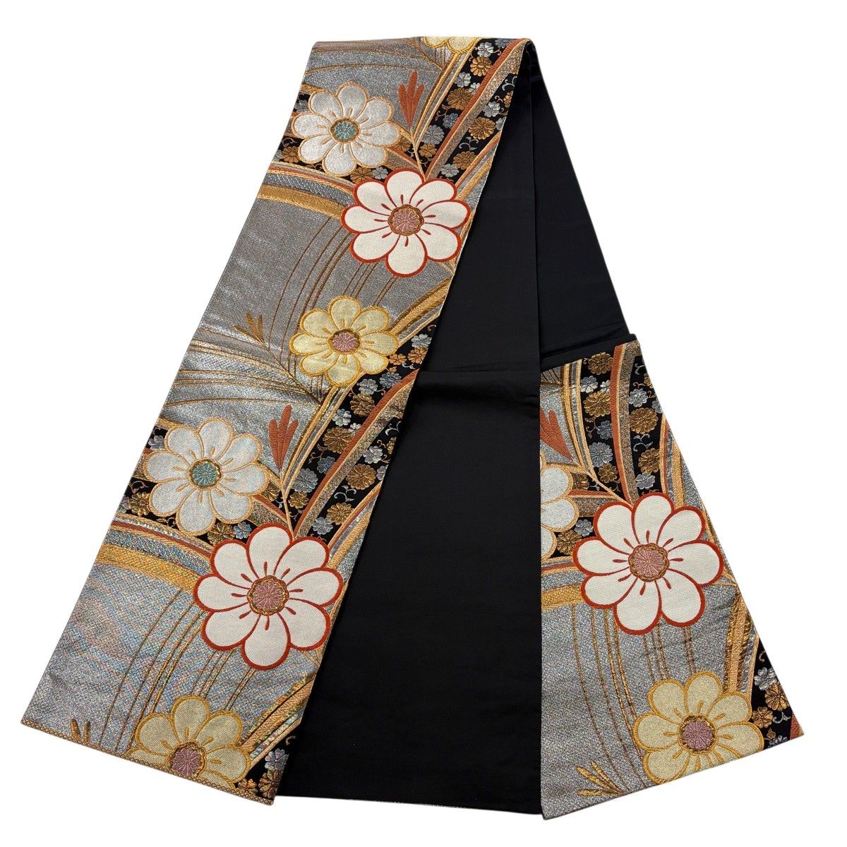 美品】 振袖 身丈161cm 裄丈69cm L 袷 袋帯フルセット 鈴乃屋 桜 熨斗