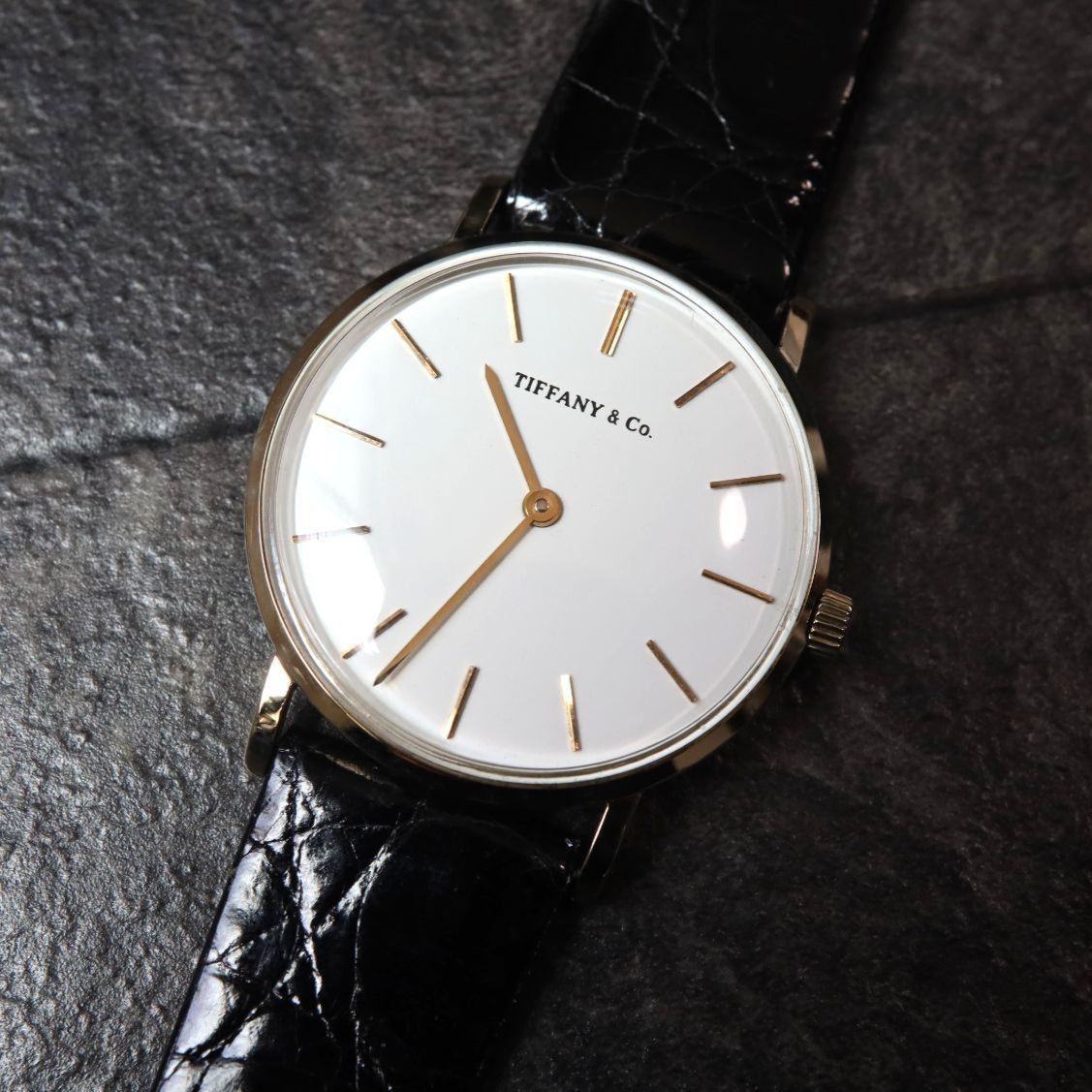 [Super rare 1980s & hand-wound] A (close to unused item) Tiffany Classic Round K14 YG