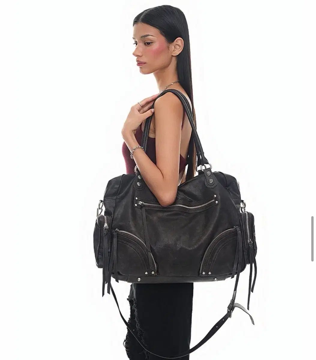ブラックパープル ショルダーバッグ (新品)