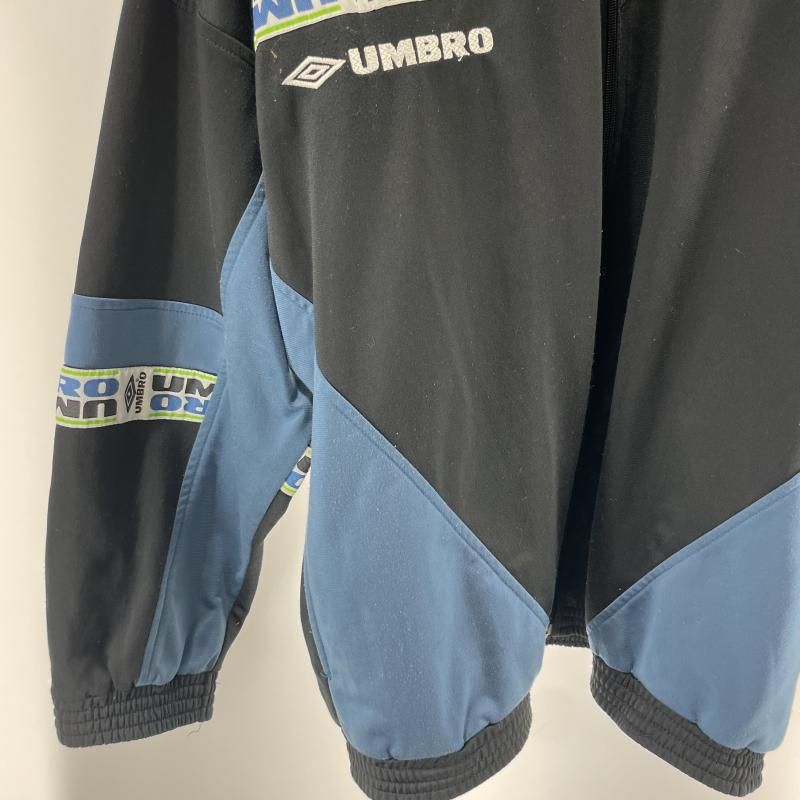 中古】90s UMBRO ロゴテープトラックジャケット ブラック サイズL[19