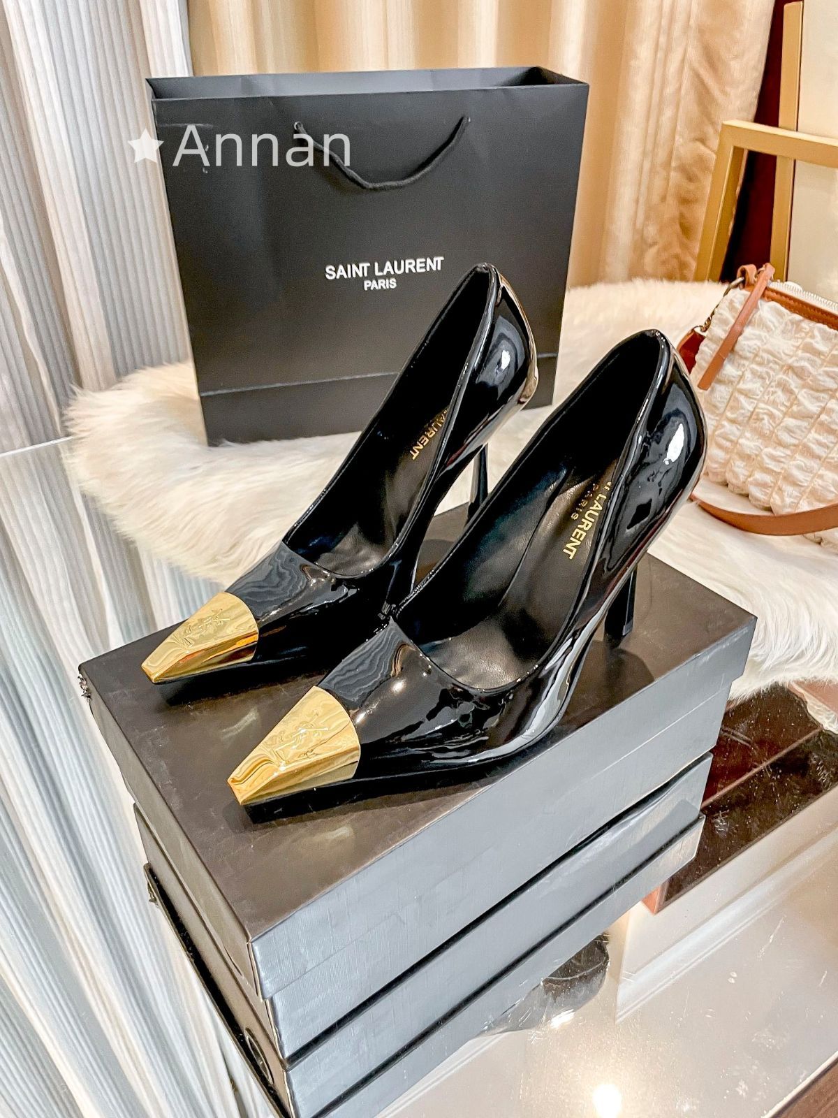 お洒落 極美品 新品 YSL YVES SAINT LAURENT イヴ サンローラン ハイヒール レディース