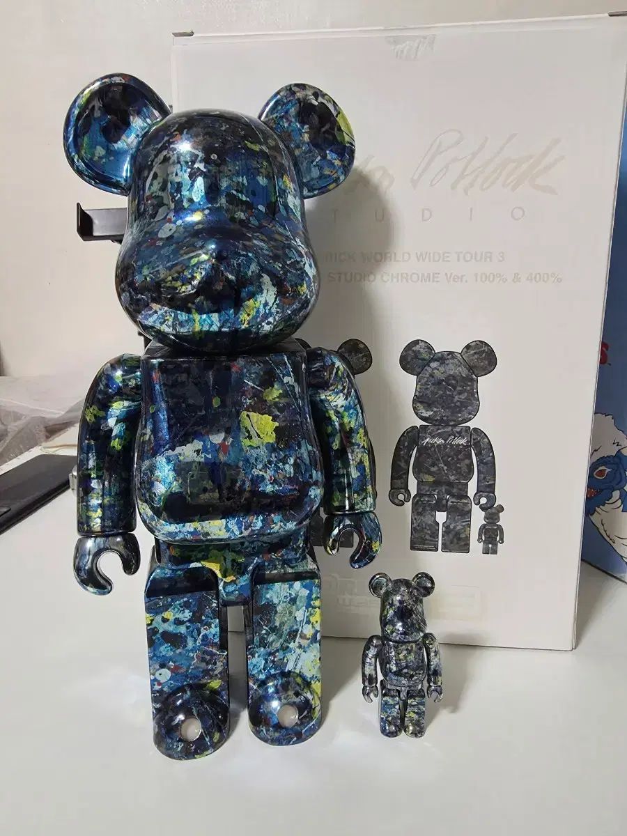 BE@RBRICK(ベアブリック) WORLD WIDE TOUR 3 ジャクソン・ポロック スタジオ クロム 100% 400%