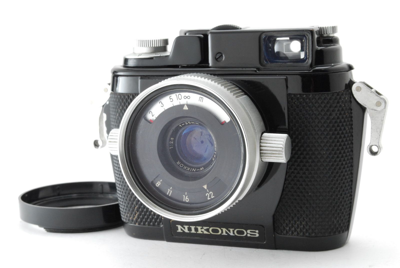 レア 初期マークなし【良品 保障付 動作確認済】 Nikon ニコン NIKONOS I ニコノス 水中フィルムカメラ 35mm f/2.5 レンズ フード付 #V2687