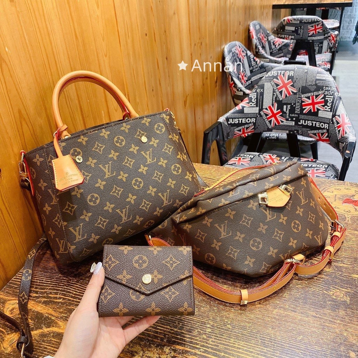 未使用に近い お洒落 LOUIS VUITTON ルイヴィトン レディース ショルダーバッグ財布 3点セットバッグ