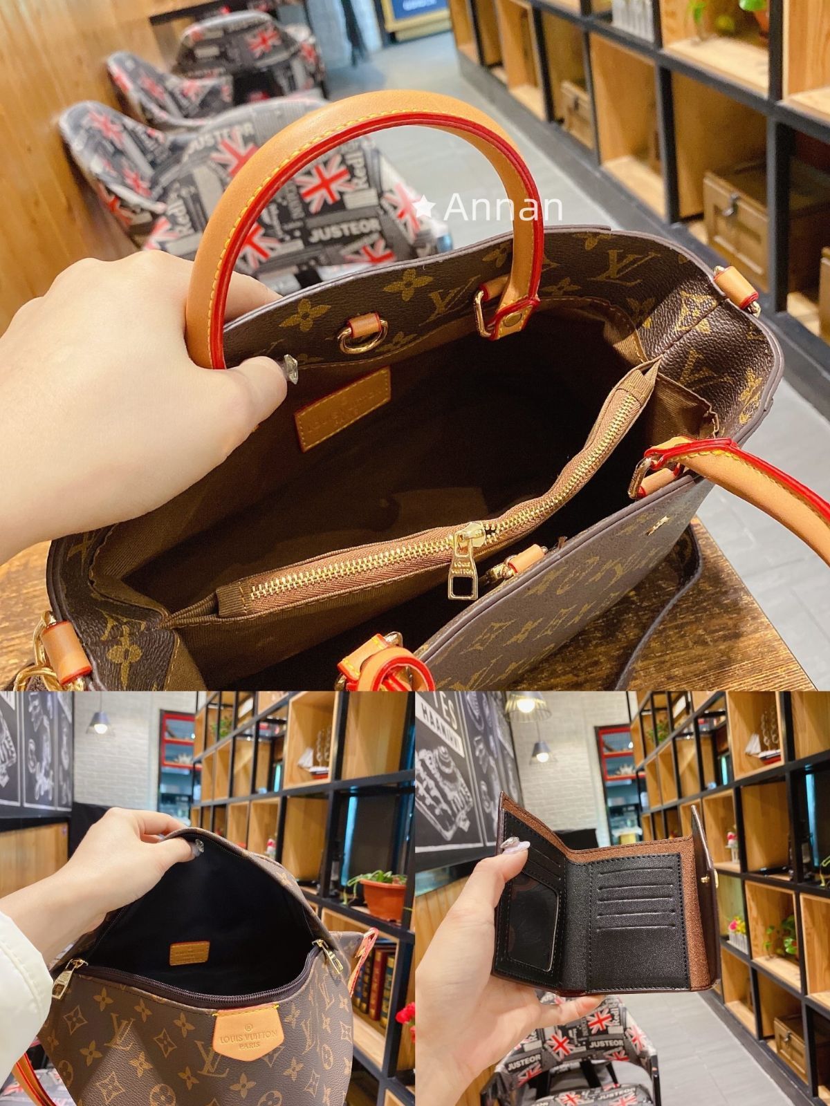 未使用に近い お洒落 LOUIS VUITTON ルイヴィトン レディース ショルダーバッグ財布 3点セットバッグ