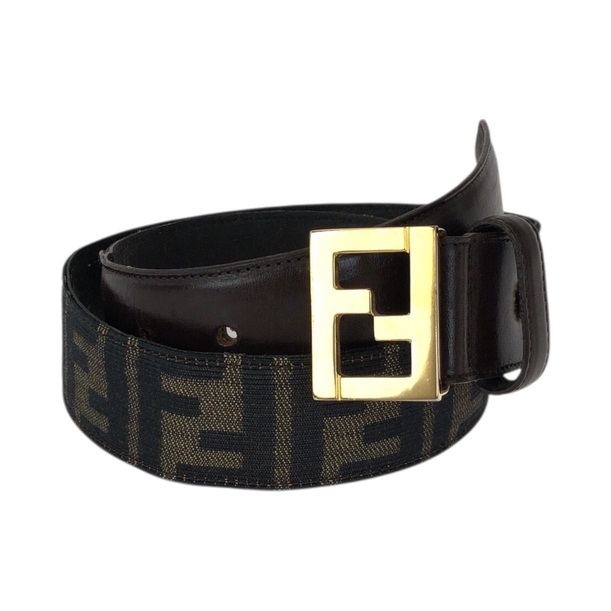 美品 FENDI フェンディ ズッカ FFロゴ サイズ44インチ ダークブラウン