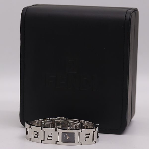 良品 稼動 箱付 フェンディ 3150L QZ ブラック文字盤 レディース腕時計 8008000 7ANT TAM ABC27135