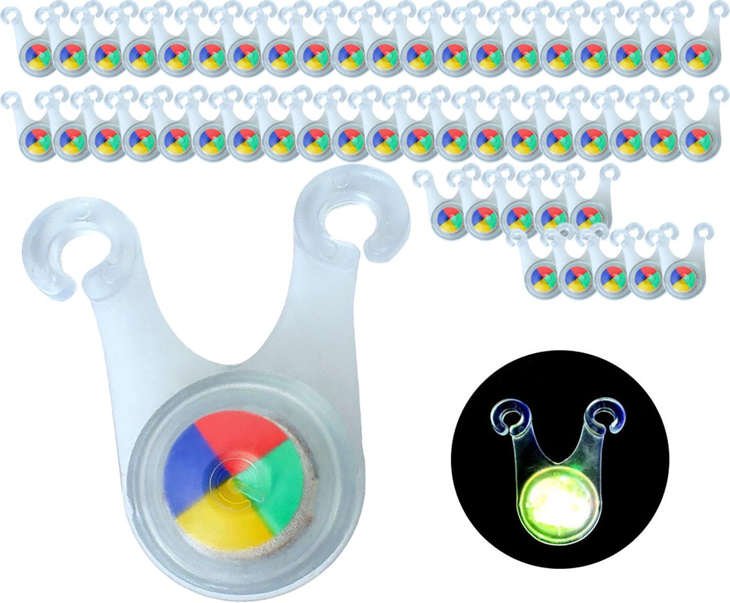 Thecom キャンプ ロープライト LED ガイロープライト 夜間の転倒防止に おしゃれ 防水 防災グッズ テント タープ アウトドア テントアクセサリー ロープ 張り綱 ペグライト (50個セット, レインボー)t e47f6ac5