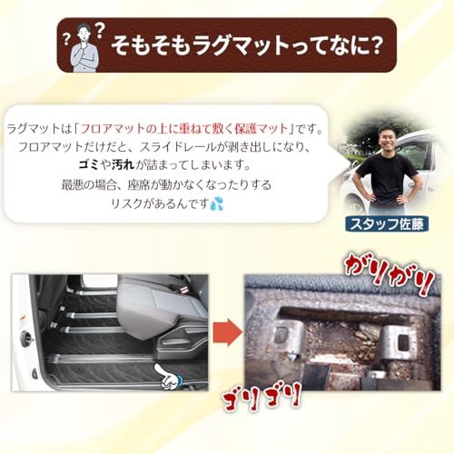 D.Iプランニング 【 新型 ノア ヴォクシー スズキ ランディ 90系 / ハイブリッド車用 】 セカンドラグマット 2列目マット 織柄黒 カー用品 社外製品ts