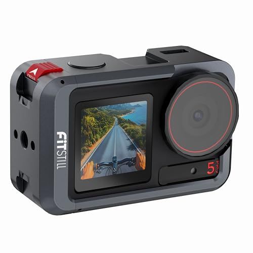 FiTSTILL アルミフレーム保護ケージ DJI Osmo Action 5Pro/Action 4/Action 3用 キャリングハードシェルケース シリコンレンズカバー保護 傷防止メタルハウジング Action 5 Pro/4/3 アク f19b05a7