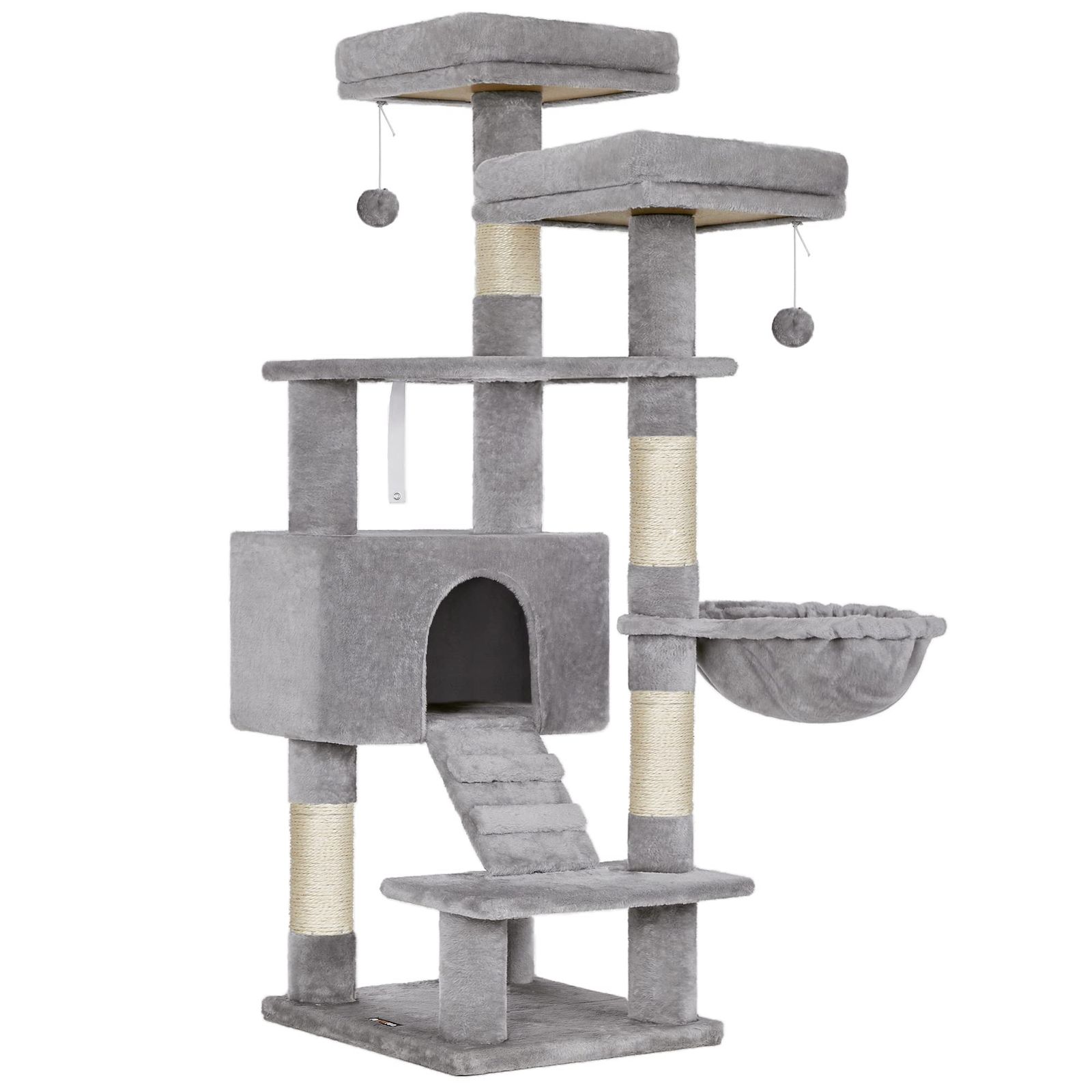 FEANDREAキャットタワー 大型猫 据え置き 猫タワー 多頭飼い 大型ハンモック 爪とぎ 頑丈 142cm PCT160W01mt 8b9f0f22