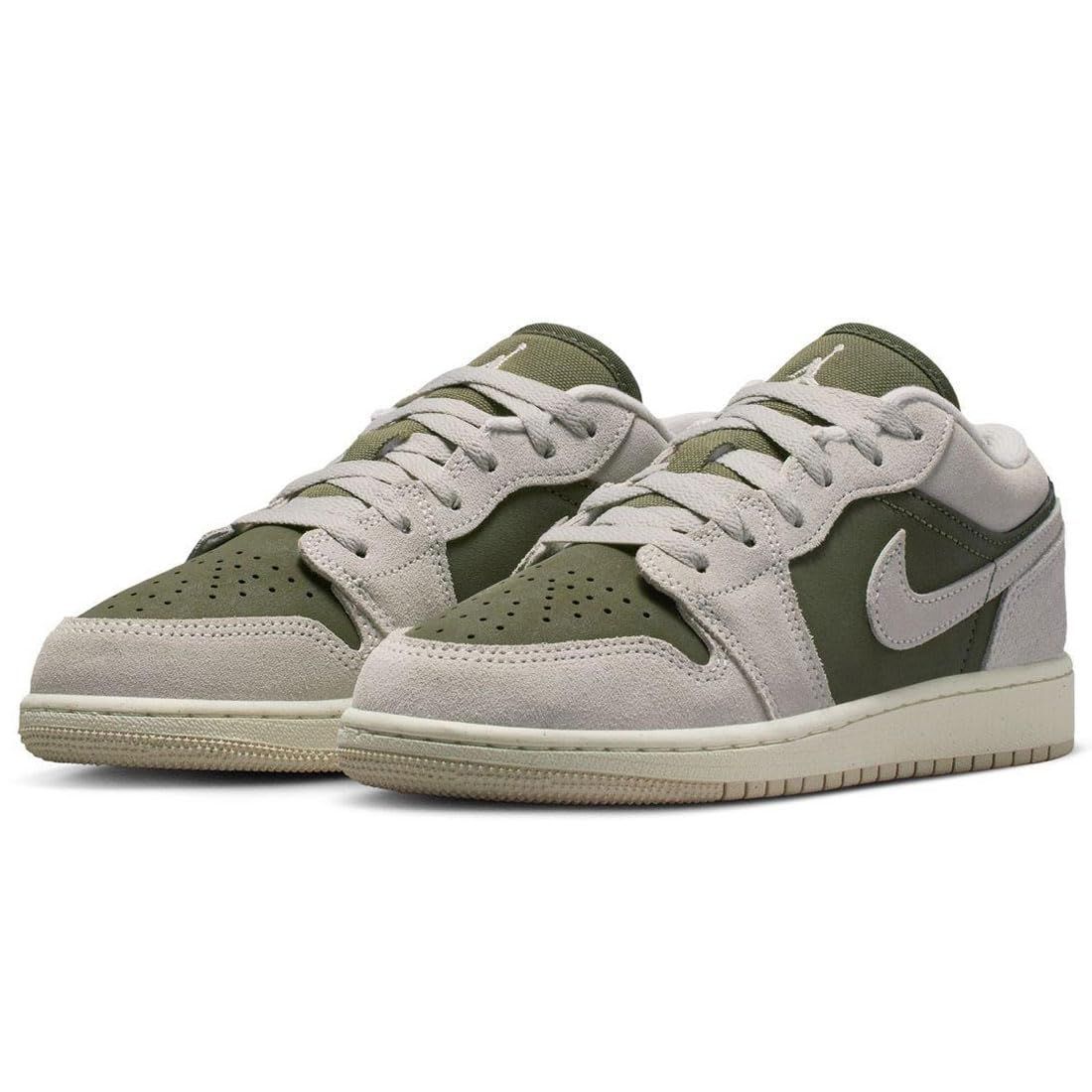 [ナイキ] エア ジョーダン 1 ロー SE GS J AIR JORDAN 1 LOW SE GS グリーン/グレー/ライトオーレウッドブラウン HV4396-201 23.0cm [23.0 cm]