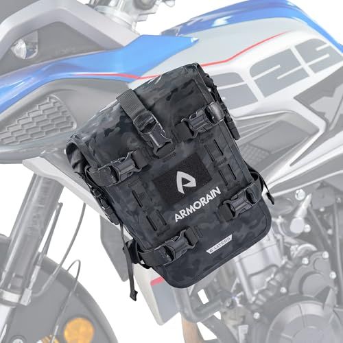 バイク用クラッシュバーバッグ 防水 収納容量 6L/8L バンパーパック テールバッグ ユニバーサルモーターキット (6L Black Camo)as 2813b932