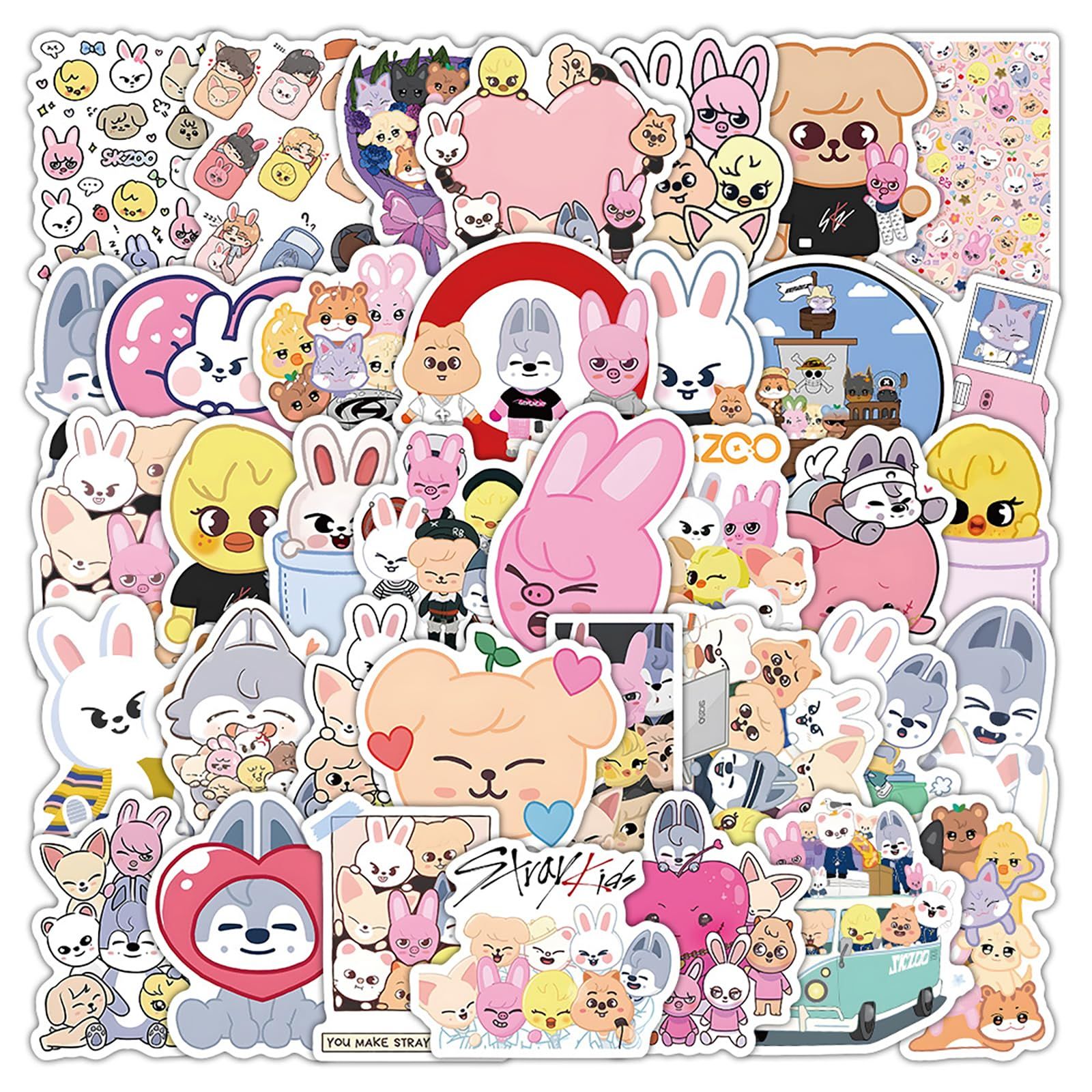50枚 可愛いステッカー セット韓国キャラクターうさぎシール おしゃれ