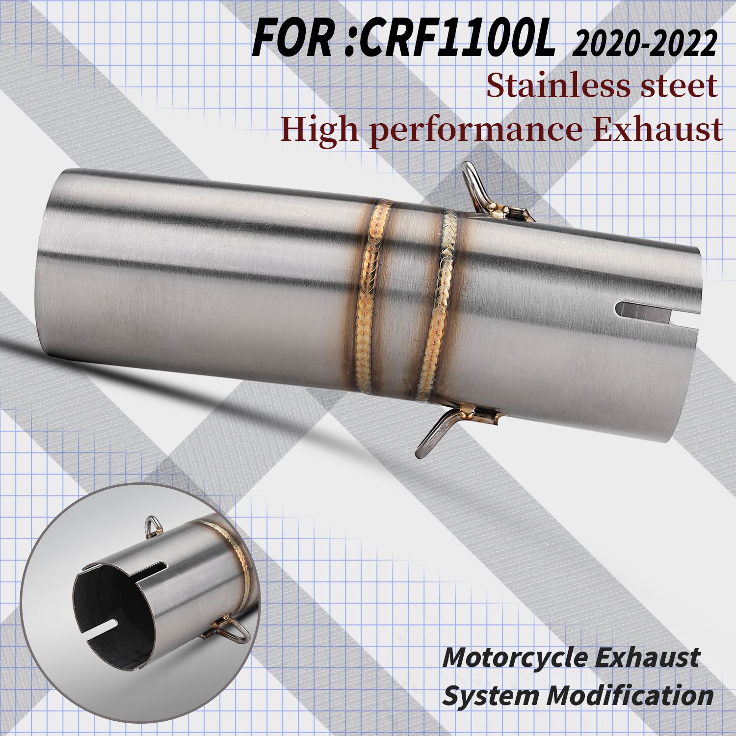 右のみ CRFI 100L 用 2020-2022 モトエキゾーストパイプ スリップオン