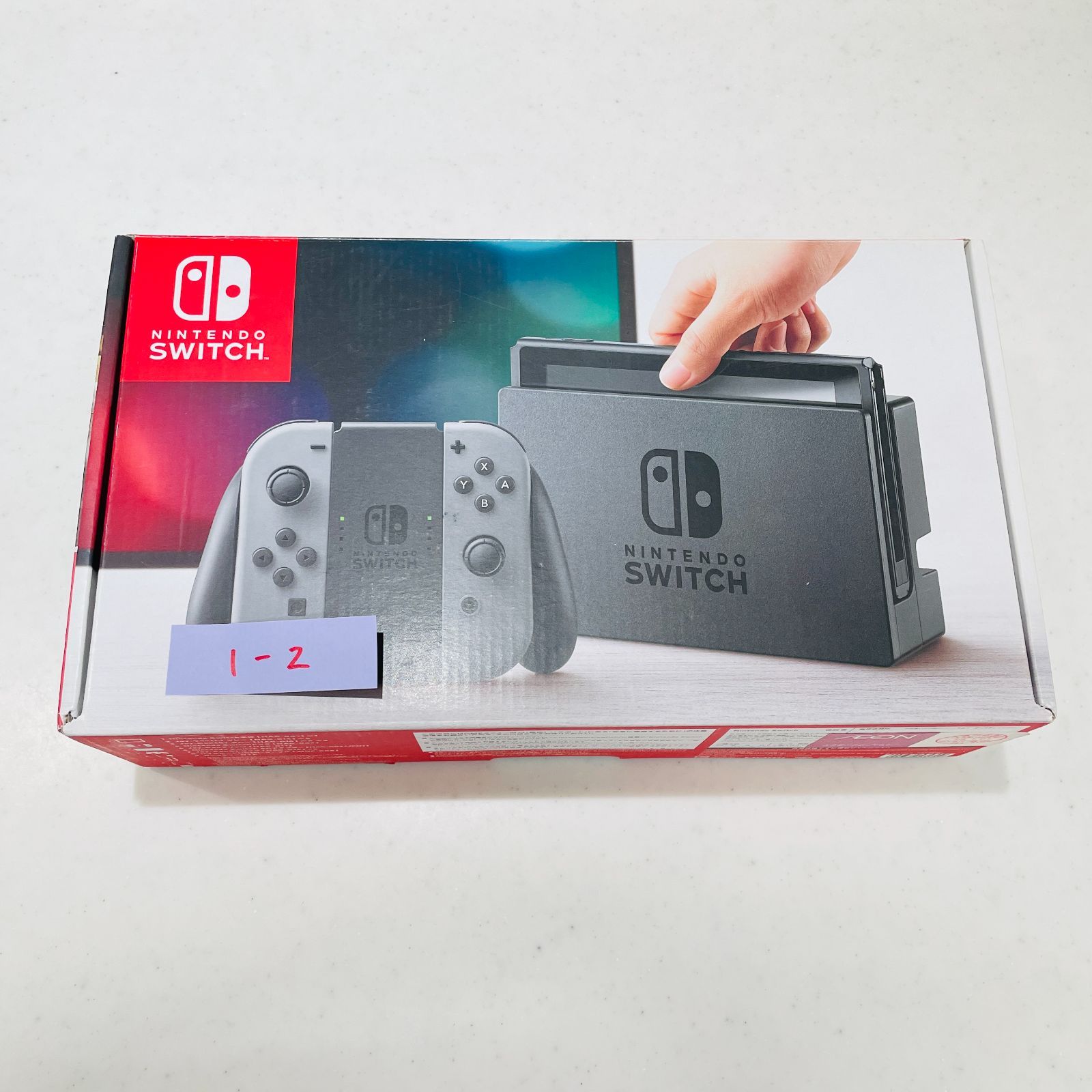 箱付 Nintendo Switch グレー 旧型 初期型 背面キズあり 液晶黄ばみ