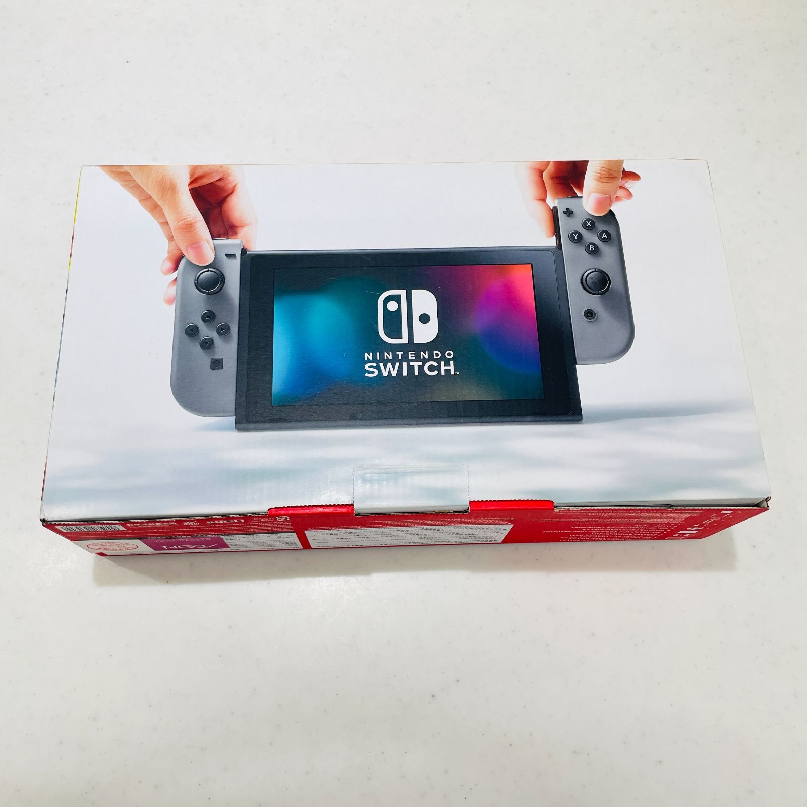 箱付 Nintendo Switch グレー 旧型 初期型 背面キズあり 液晶黄ばみ