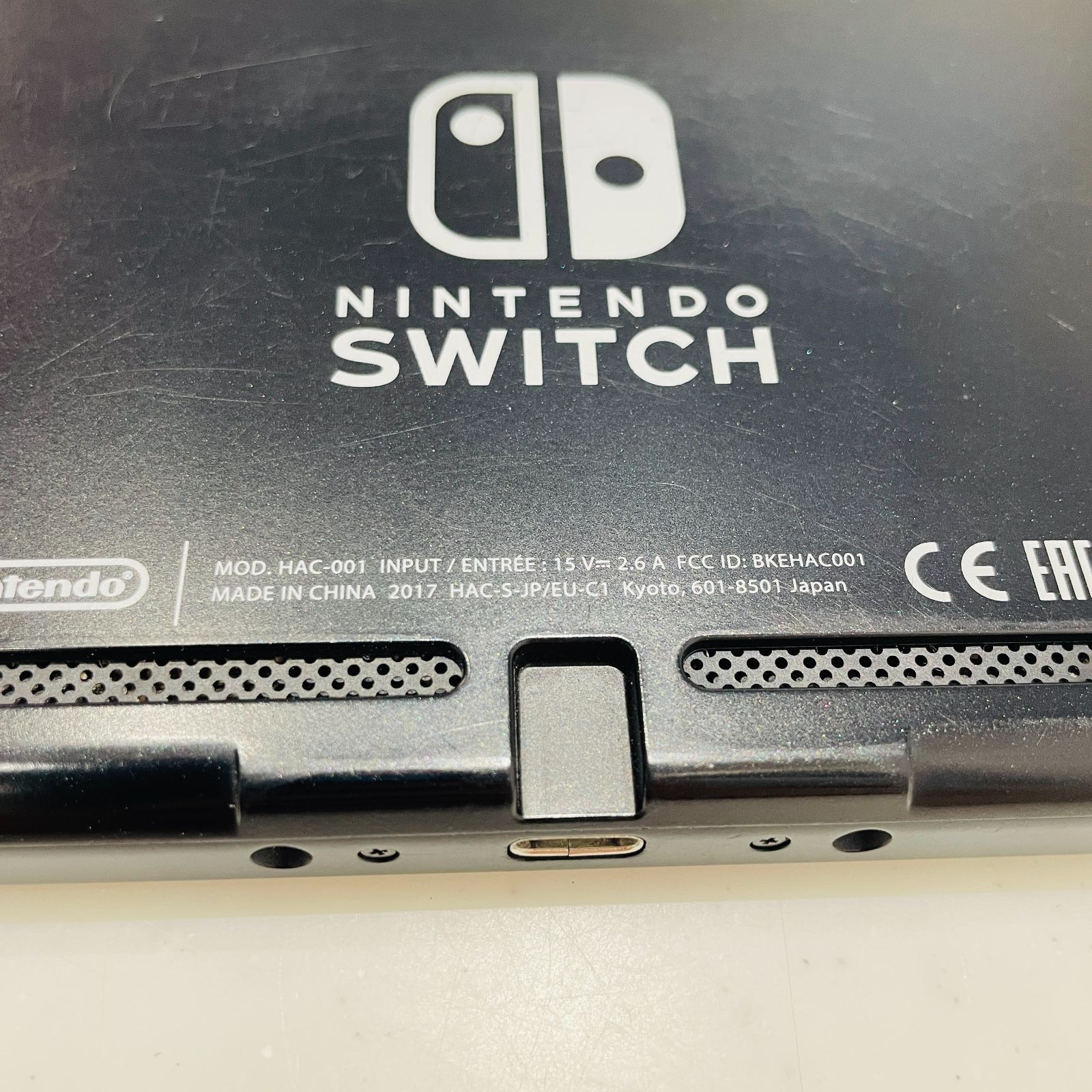 箱付 Nintendo Switch グレー 旧型 初期型 背面キズあり 液晶黄ばみ