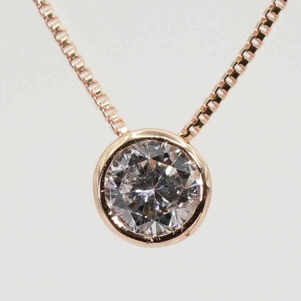 K18 ダイヤモンド0.15ct ネックレス ベゼルセッティング/25-3061