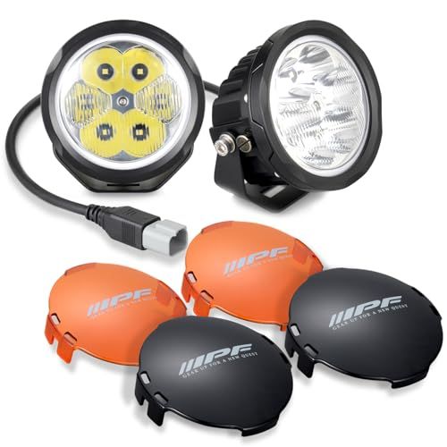 ★新品★IPF フォグランプ LED 4インチ 丸型 ラウンド 3600lm(77000cd) 6500K ホワイト 12V用 2個セット スポット/レンズカット(ハイブリッド)配光 ワイド照射 カバー(アンバー/ブラック) コンパクト 小型 402dea9a