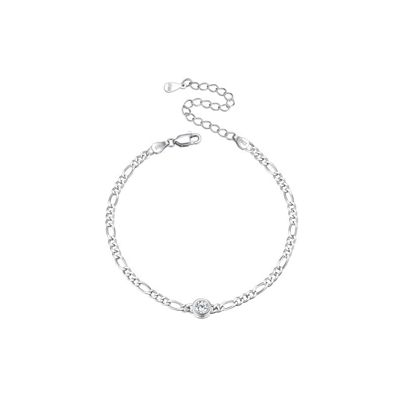 [ChicSilver] ブレスレット レディース ジルコニア シルバー925 金属アレルギー対応 シンプル かわいい 人気 プレゼント 女性 誕生日