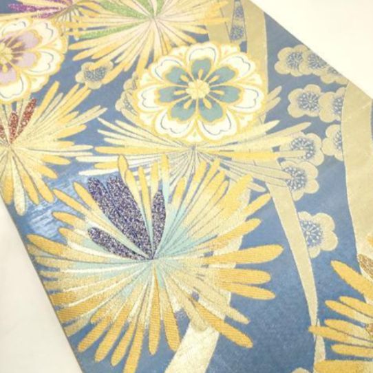 高級振袖 5点セット 刺繍 鴛鴦牡丹文 暈し染め 日本工芸会正会員 福島