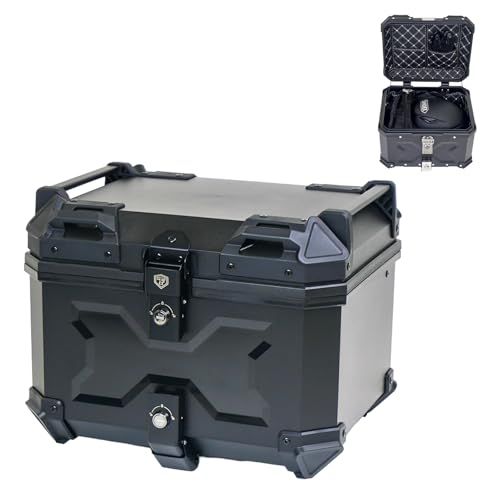 【大容量で、もっと遠くへ。】 SKK リアボックス 45L 58L トップケース 大容量 防水 取付ベース付 防犯対策 バイクボックス (ALL BLACK 45L)as 974040b4