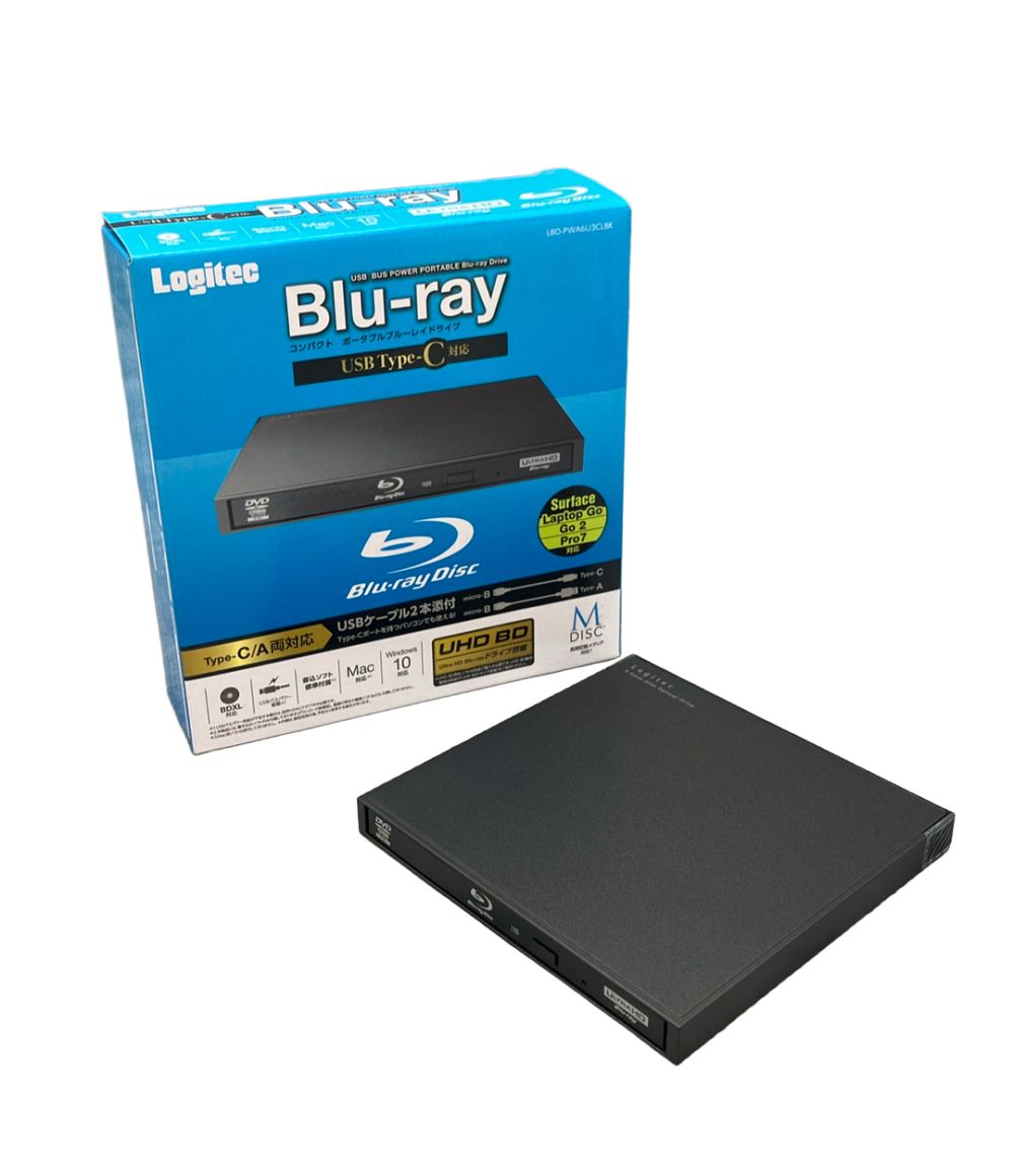 未使用Logitec ポータブルブルーレイドライブ LBD-PWA6U3CLBK ロジテック ポータブルBDドライブ LBD-PWA6U3CLBK - メルカリ