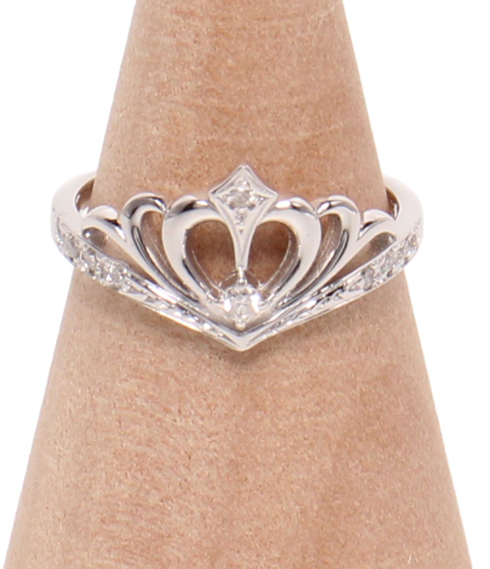 美品 サマンサティアラ リング 指輪 K18WG ダイヤ 0.09ct ティアラ