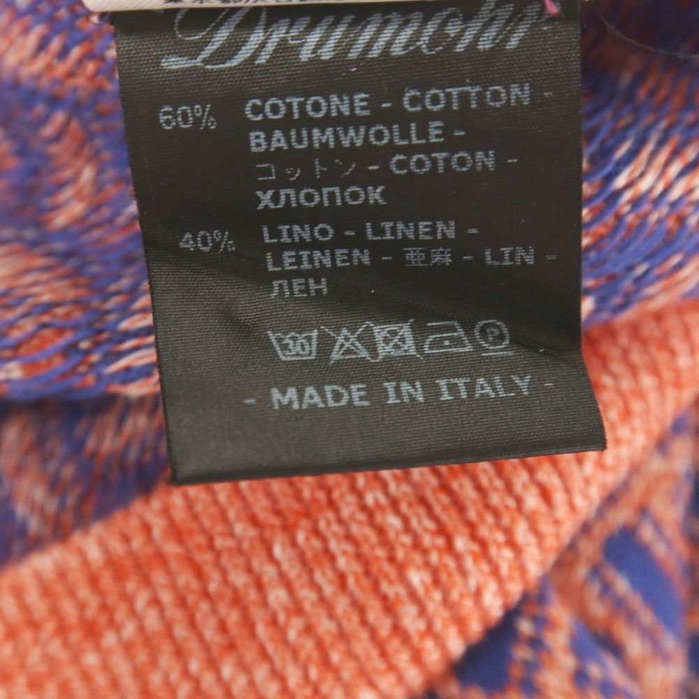 新品】ドルモア DRUMOHR コットンリネン ビスコッティ柄 カーディガン