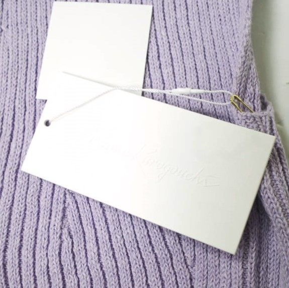 新品 Mame Kurogouchi マメクロゴウチ 22SS 日本製 Washable Linen Knitted Vest ウォッシャブルリネンニットベスト MM22SS-KN021 1 PURPLE ジレ 定価31,900円 ノースリーブ g19814
