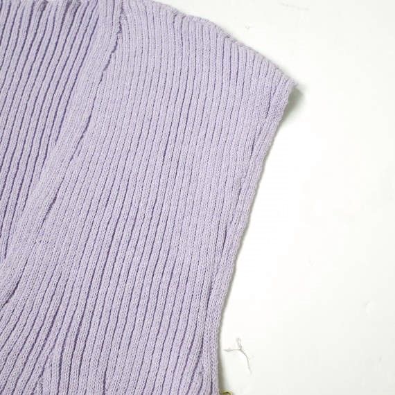 新品 Mame Kurogouchi マメクロゴウチ 22SS 日本製 Washable Linen Knitted Vest ウォッシャブルリネンニットベスト MM22SS-KN021 1 PURPLE ジレ 定価31,900円 ノースリーブ g19814