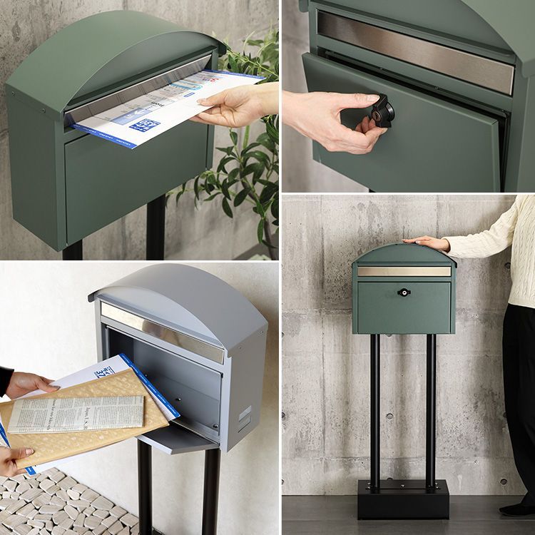 ♪モダン ポストスタンド ［幅40.3cm］　　　　郵便ポスト ポスト 郵便受け 施工不要 工事不要