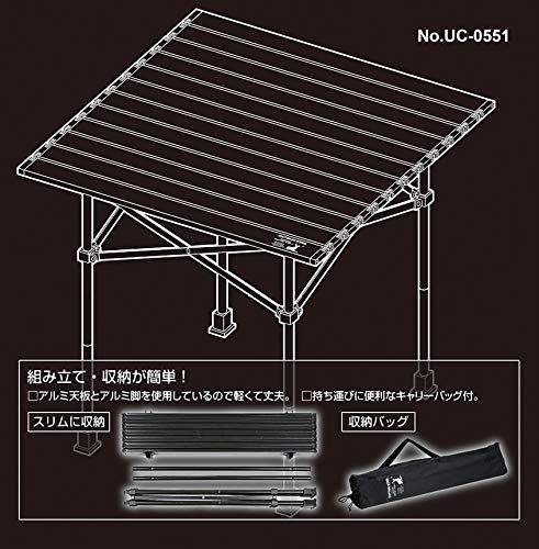 キャプテンスタッグ(CAPTAIN STAG) テーブル アルミツーウェイ ロールテーブル 幅70×奥行69×高さ70・40cm type2 CSブラックラベル UC-551送料無料 760e0293