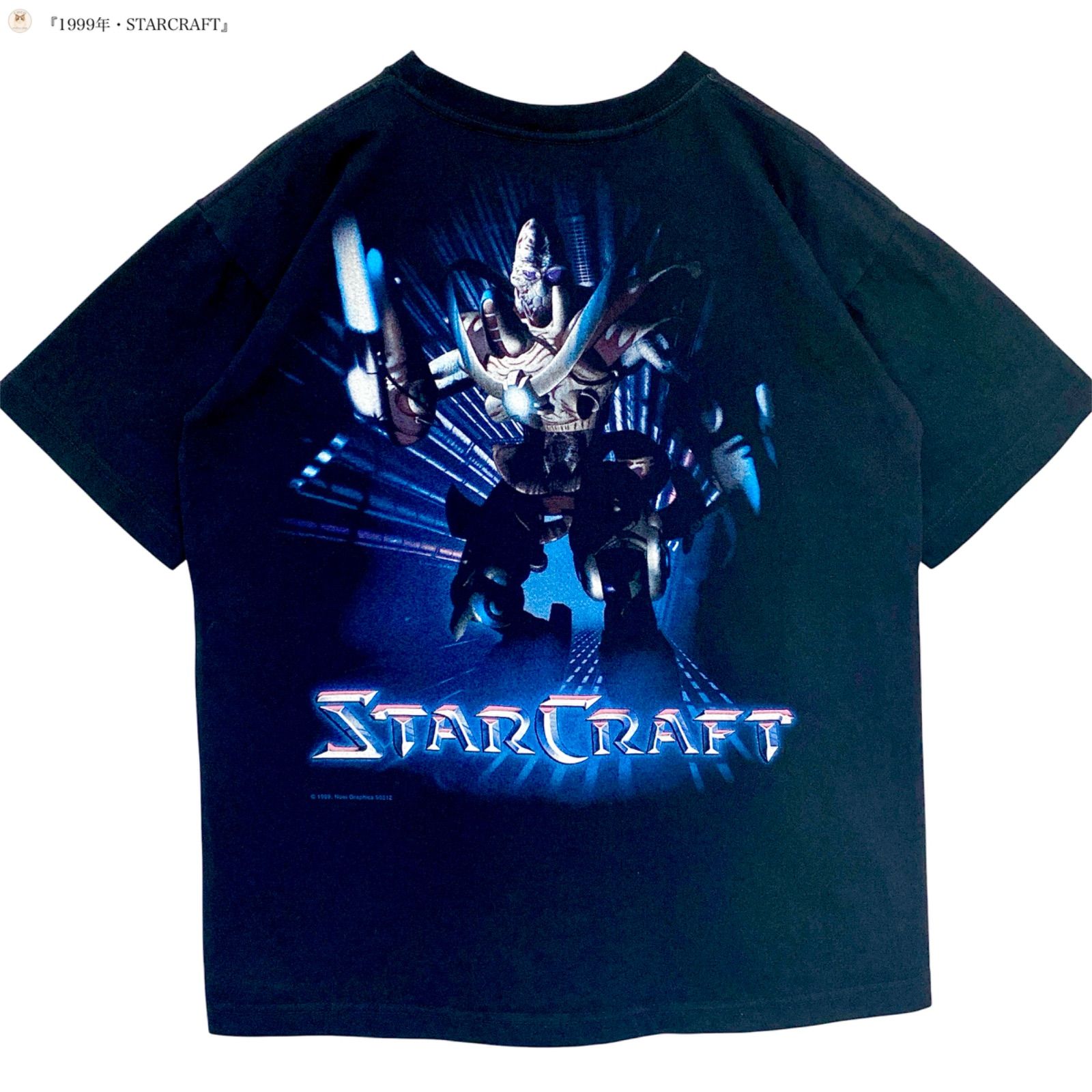 激レア 1999年 STARCRAFT スタークラフト ヴィンテージ Tシャツ M Blizzard ゲーム 90s 両面プリント