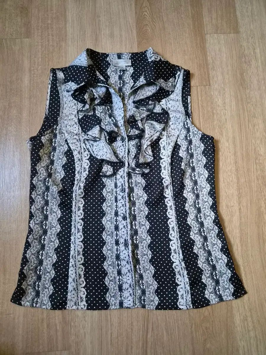 (新品) TAHARI タハリ フリルブラウス ノースリーブ M