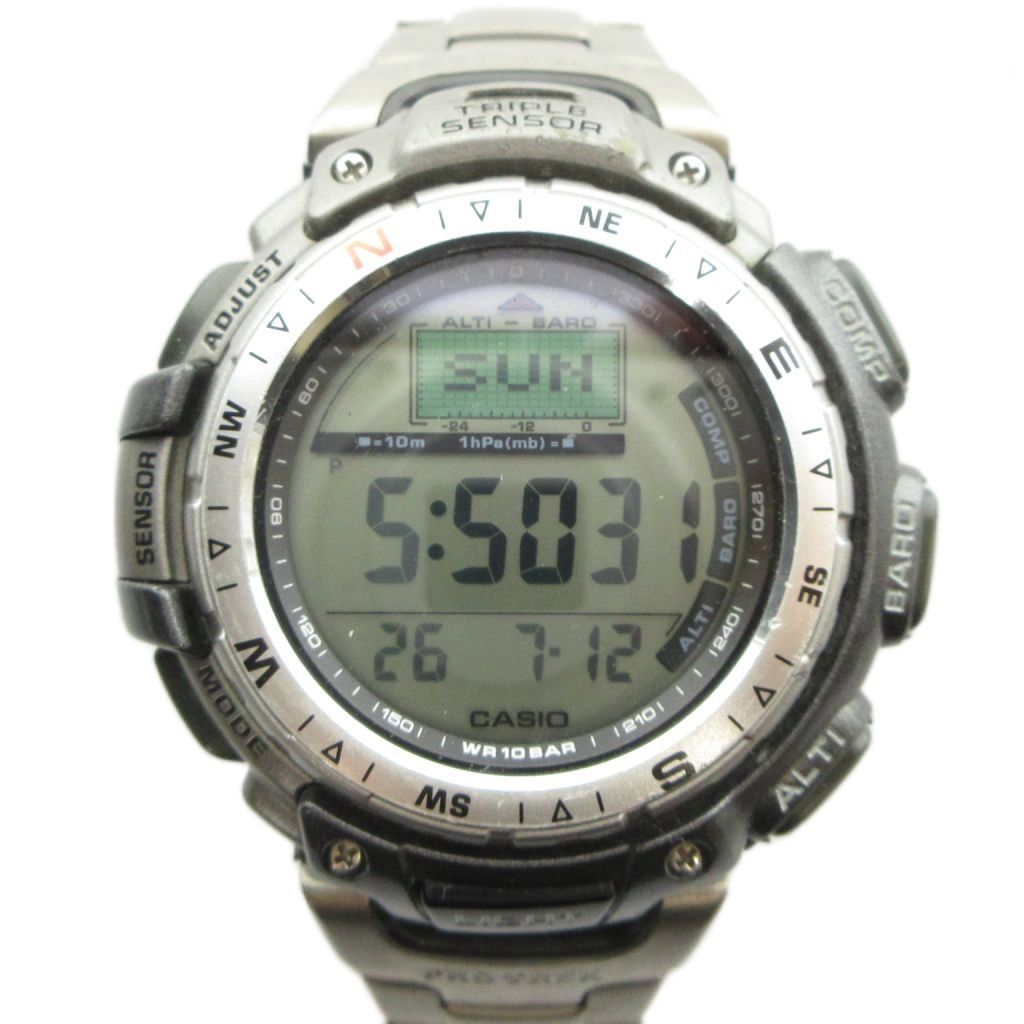 カシオ CASIO PRG-40 PRO TREK プロトレック 腕時計 クォーツ ウォッチ デジタル カレンダー付き シルバー色 ■GY18 /MQ