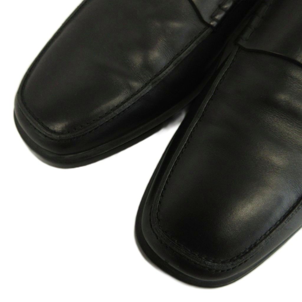 トッズ TOD'S ローファー スリッポン レザー ロゴ 9 28cm 黒 ブラック