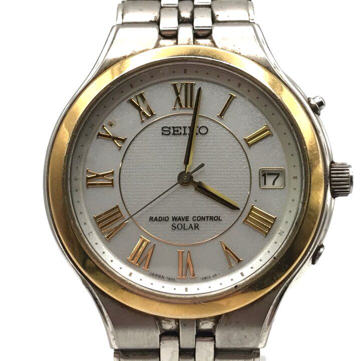 良品 SEIKO セイコー 電波 ソーラー 腕時計 ドルチェ 三針式