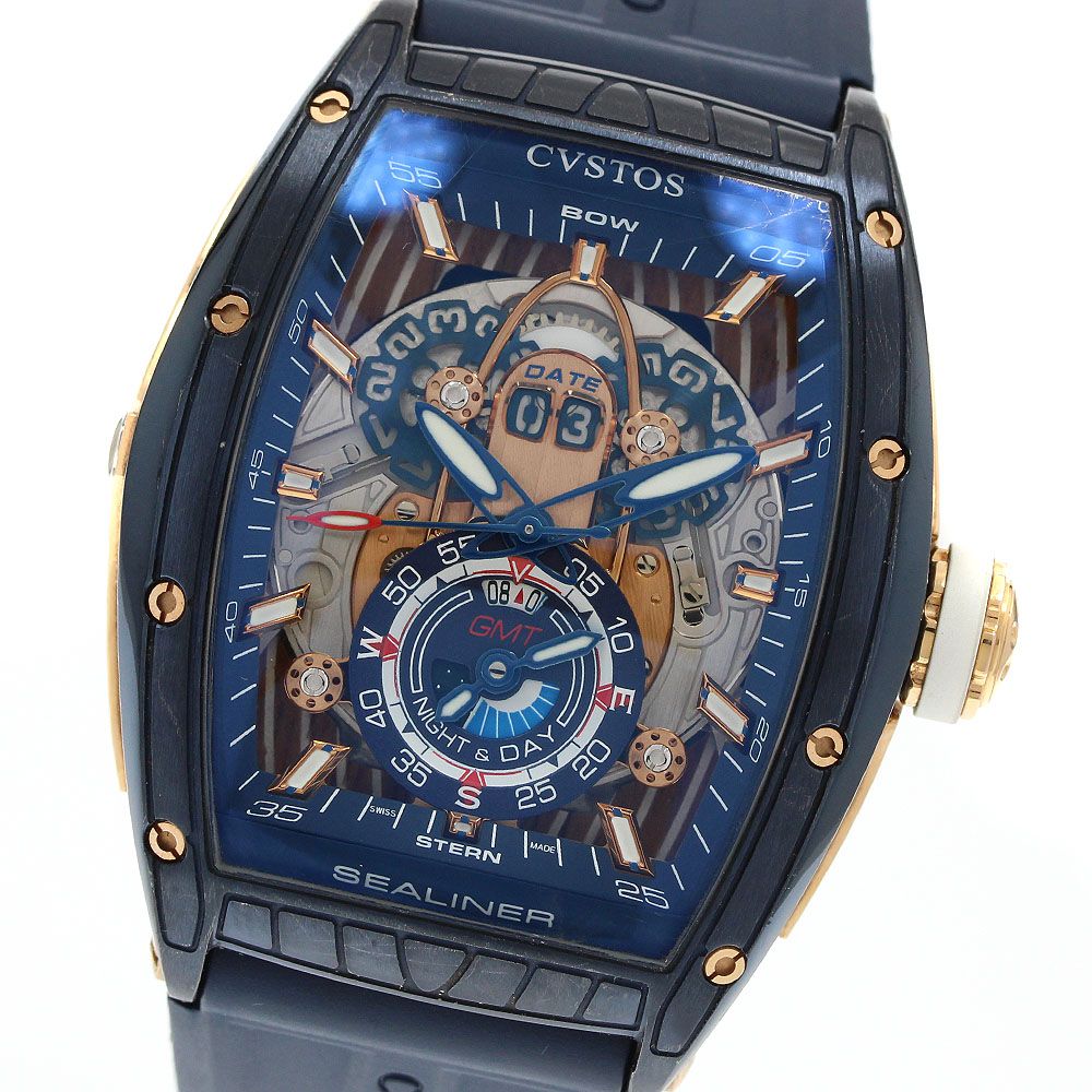 クストス CVSTOS CVT-SEA-GMT-CP5N BLST チャレンジ シーライナー GMT 自動巻き メンズ 箱・保証書付き_969107