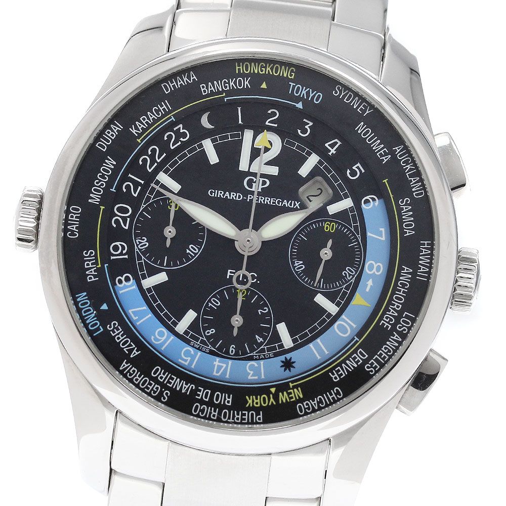 ジラール・ペルゴ GIRARD PERREGAUX 49805 WW.TC フィナンシャル ワールドタイム クロノグラフ 自動巻き メンズ _970658