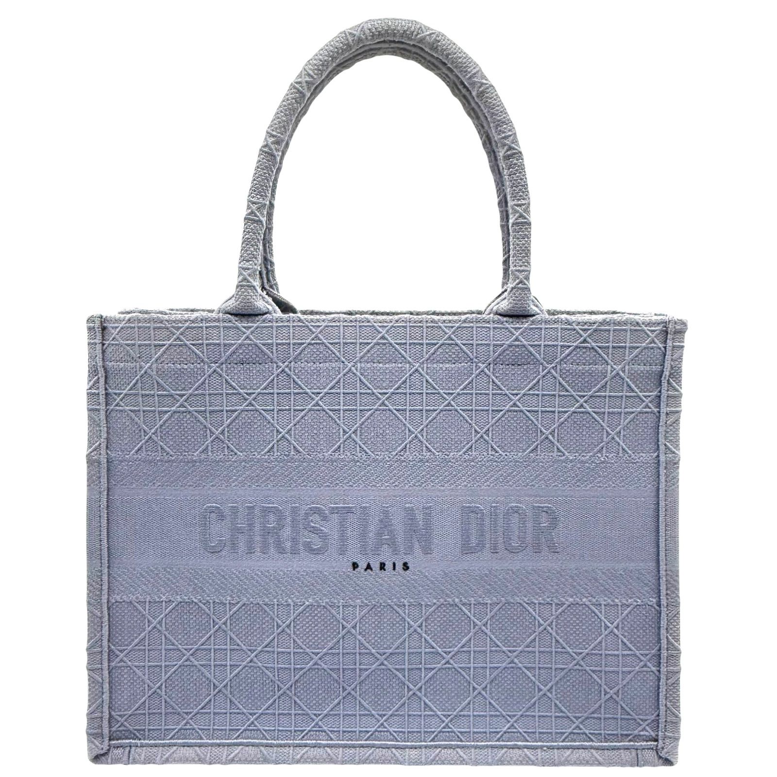 ギャラ有　Christian Dior　クリスチャンディオール　ブックトート　ミディアム　カナージュ　トートバッグ　ハンドバッグ　ブルー　レディディオール　レディース　ハイブランド　鞄　5241