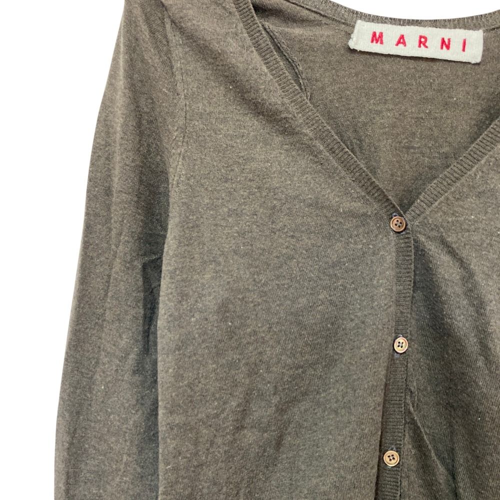 美品 MARNI マルニ Vネック コットンニット カーディガン 40 ブラウン