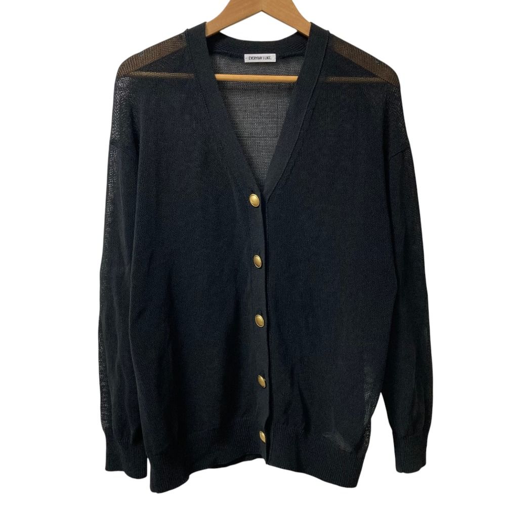 美品 26SS EVERYDAY I LIKE エブリデイアイライク ドゥーズィエムクラス TONIC Vネックカーディガン ブラック レディース 古着 中古 USED